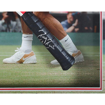 Hand-signed Roger Federer Wilson Pro Staff Racket. Framed in custom shadow box.