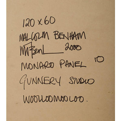 Malcolm BENHAM (New Zealand b.1949) (3), Monaro Panels - numbers 1, 3 and 10, 2000, Mixed Media on Board (3)