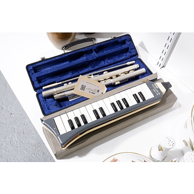 Hohner Melodica Piano 26 and Dolfin Flute - Both in Cases