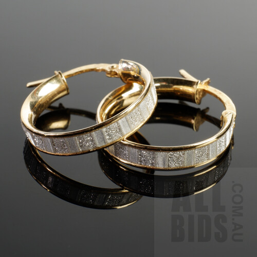 9ct Yellow Gold Stardust Hoops, 1.7g