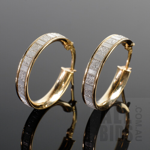 9ct Yellow Gold Stardust Hoops, 1.7g