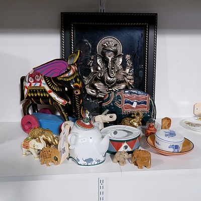 Large Group of Assorted Elephant Themed Collectibles