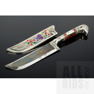 Ornate Bejewelled Eastern Dagger with Sheath