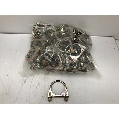 52mm Nickel Plated Exhaust Clamps - Lot of 50 - New