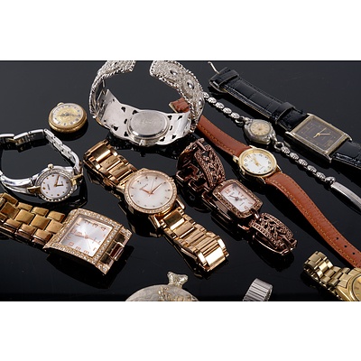 Collection of Ladies Wristwatches, Including DKNY, Elite, Castle and More