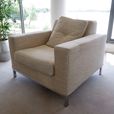 Three Piece Italian BPA International Fabric Upholstered Lounge Suite