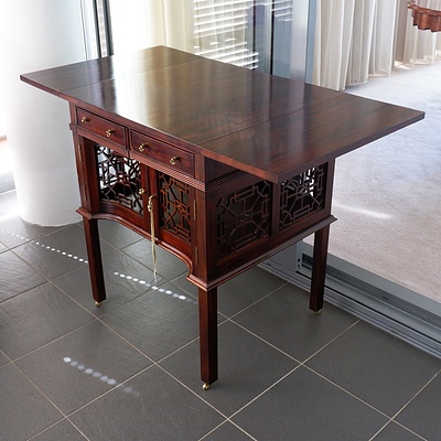 Vintage Rosewood Dropside Table with Pierced Gallery