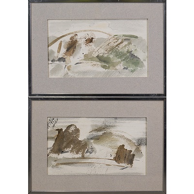 Ian Henderson (born 1939), Beneath the Hill; Autumn Dream 1983 (2), Watercolour, Wax Resist & Pencil