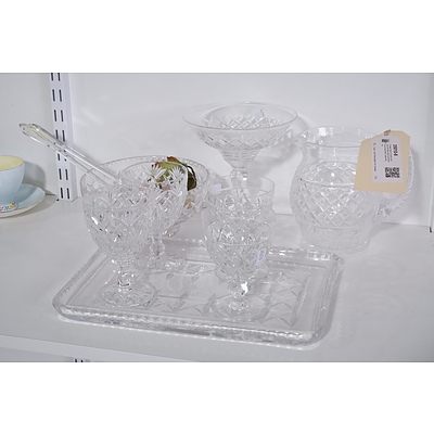 Vintage Stuart Crystal Comport and Bowl (Rd No 681649) and Assorted Crystal Wares