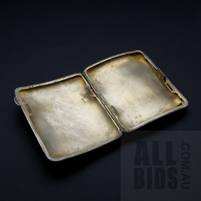 Initialed Sterling Silver Cigarette Case, Birmingham 20th Century, 79g