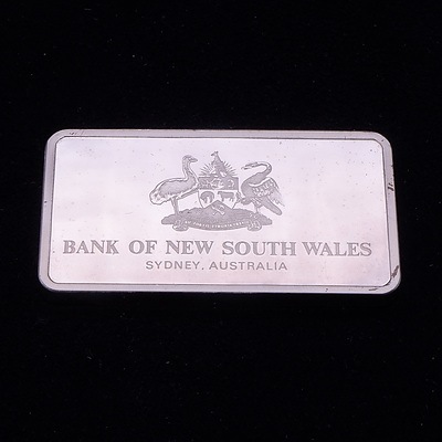 Boxed Sterling Silver Bank of NSW Ingot, JP, London, 40g