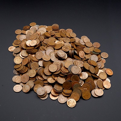 Large Collection of One Cent Coins, 1.9Kg