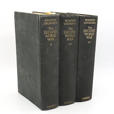 Three Volumes of Winston Churchill The Second World War, II, III and IV 