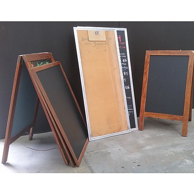 Selection of Cafe/Restaurant Menu Boards and Blackboards - Lot of Eight