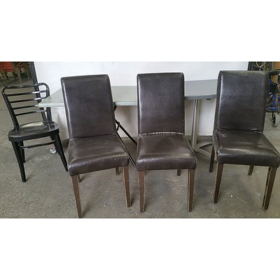 Lot of Two Cafe Tables and Four Chairs