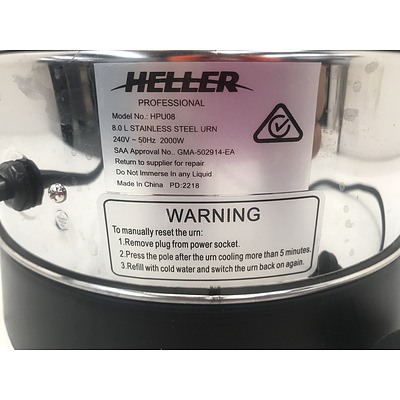 Heller 8L Stainless Steel Hot Water Urn