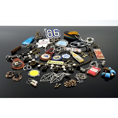 Assorted key Rings and Costume Jewellery