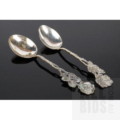 Two Vintage 835 Silver Tea Spoons