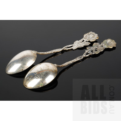 Two Vintage 835 Silver Tea Spoons