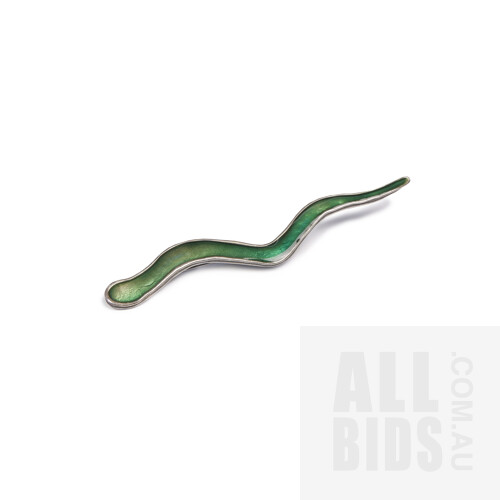 Robyn Gordon Enamel Snake or Earthworm Brooch
