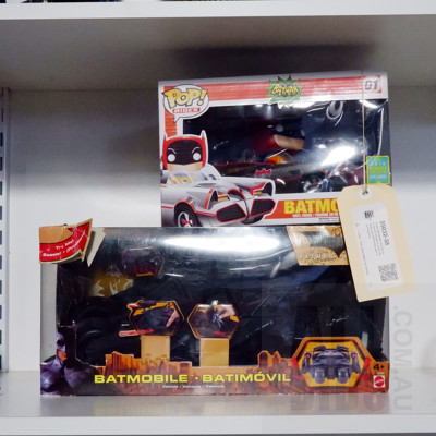 Boxed Batmobile Vehicle with Secret Weapons and Pop Rides and Batmobile with Vinyl Figurine