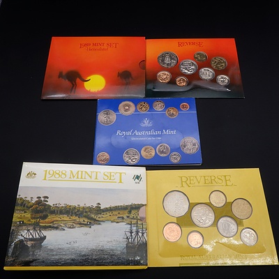 Three RAM Uncirculated Coins Collections, 1989, 1988 and 1984