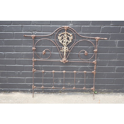 Antique Wrought Iron Bed Head Panel