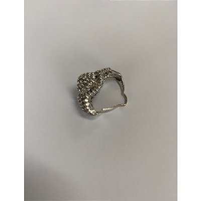 One Carat Diamond Cluster Ring - 10ct White Gold - DAMAGED