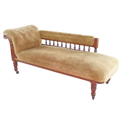 Edwardian Chaise in Later Fabric Upholstery
