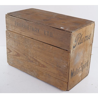 Vintage Plume Motor Spirit Wooden crate