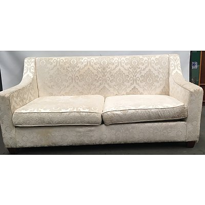Cream Fabric Two Seat Lounge - Lot Of Two