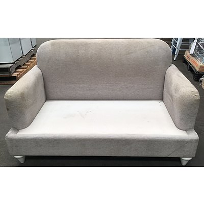 Bone Fabric Two Seat Lounge No Cushion Included