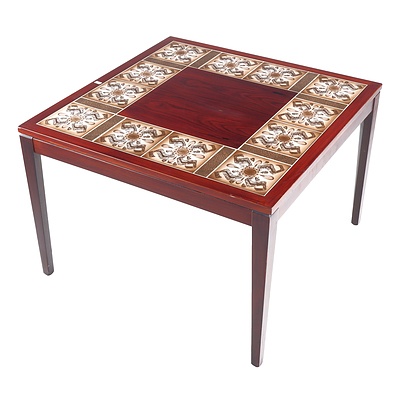 Mid Century Danish Rosewood and Tile Coffee Table
