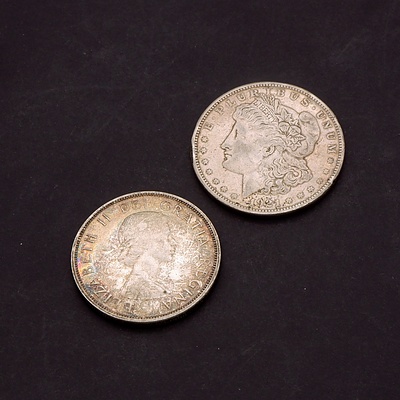 American 1921 One Dollar Coins and 1964 Canada Dollar Coin
