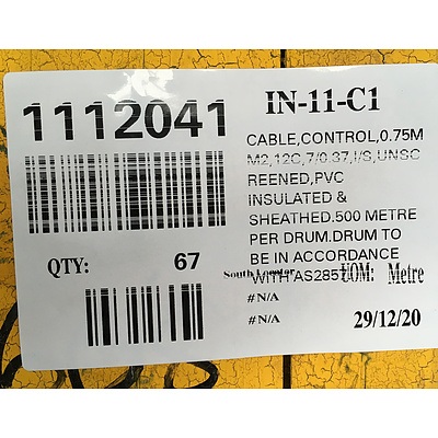 Drum Of 16mm 12 Core Control Cable
