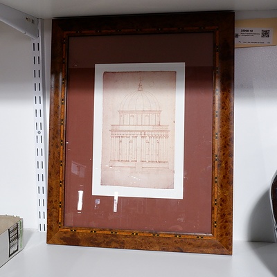 Nicely Framed Architectural Lithographic Print