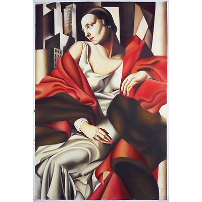 Two Acrylic on Canvas Paintings in the Style of Tamara de Lempicka (2)