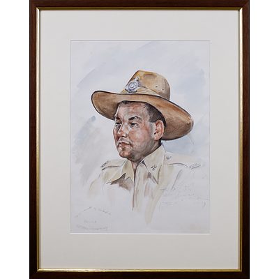 Northern Territory Policeman, Watercolour, 37 x 27 cm