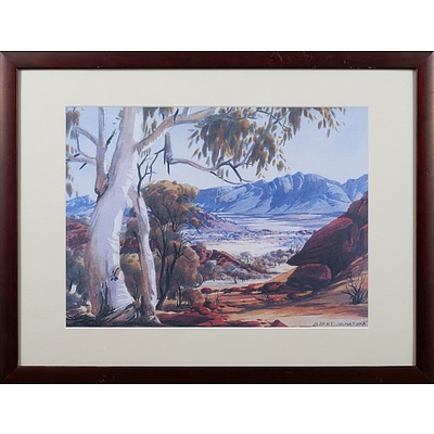 Reproduction Print - Albert Namatjira, Untitled Landscape, 26 x 37 cm