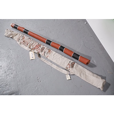 Hand Painted Didgeridoo with Linen Carry Bag