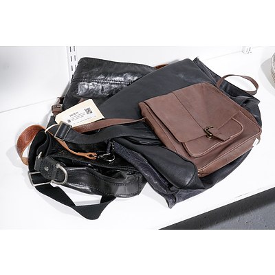 Four Leather Satchel Style Bags - Catherine Manuell, Elk, Fossil and Valenti