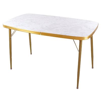 Retro Laminex Topped Dining Table with Folding Legs