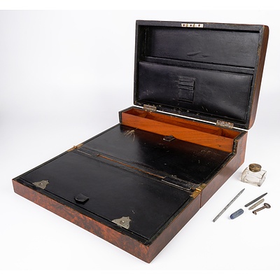 Victorian Burr Walnut Writing Box, Circa 1880