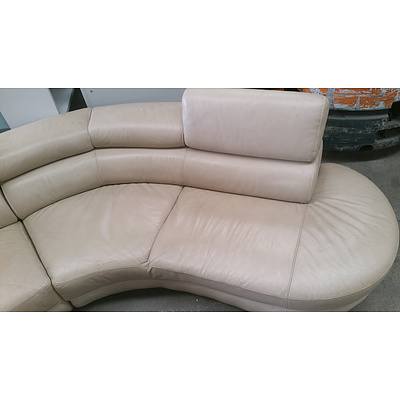 Contemporary Four Seater Leather Lounge