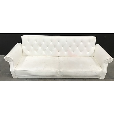 White Faux Leather Click-Clack Sofa Bed