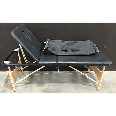 Black Faux Leather Folding Massage table