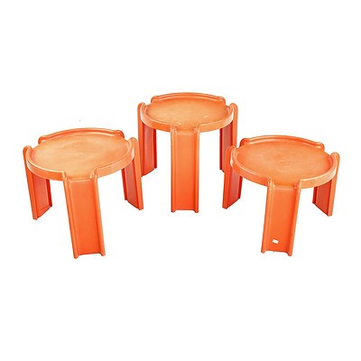 Giotto Stoppino Model 4905 Moulded Plastic Nesting Tables for Kartell