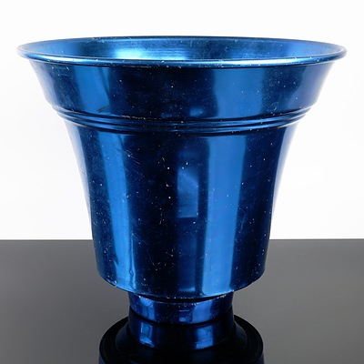 Retro Metro Blue Anodised Pot Planter