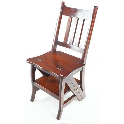 Antique Style Mahogany Step Chair