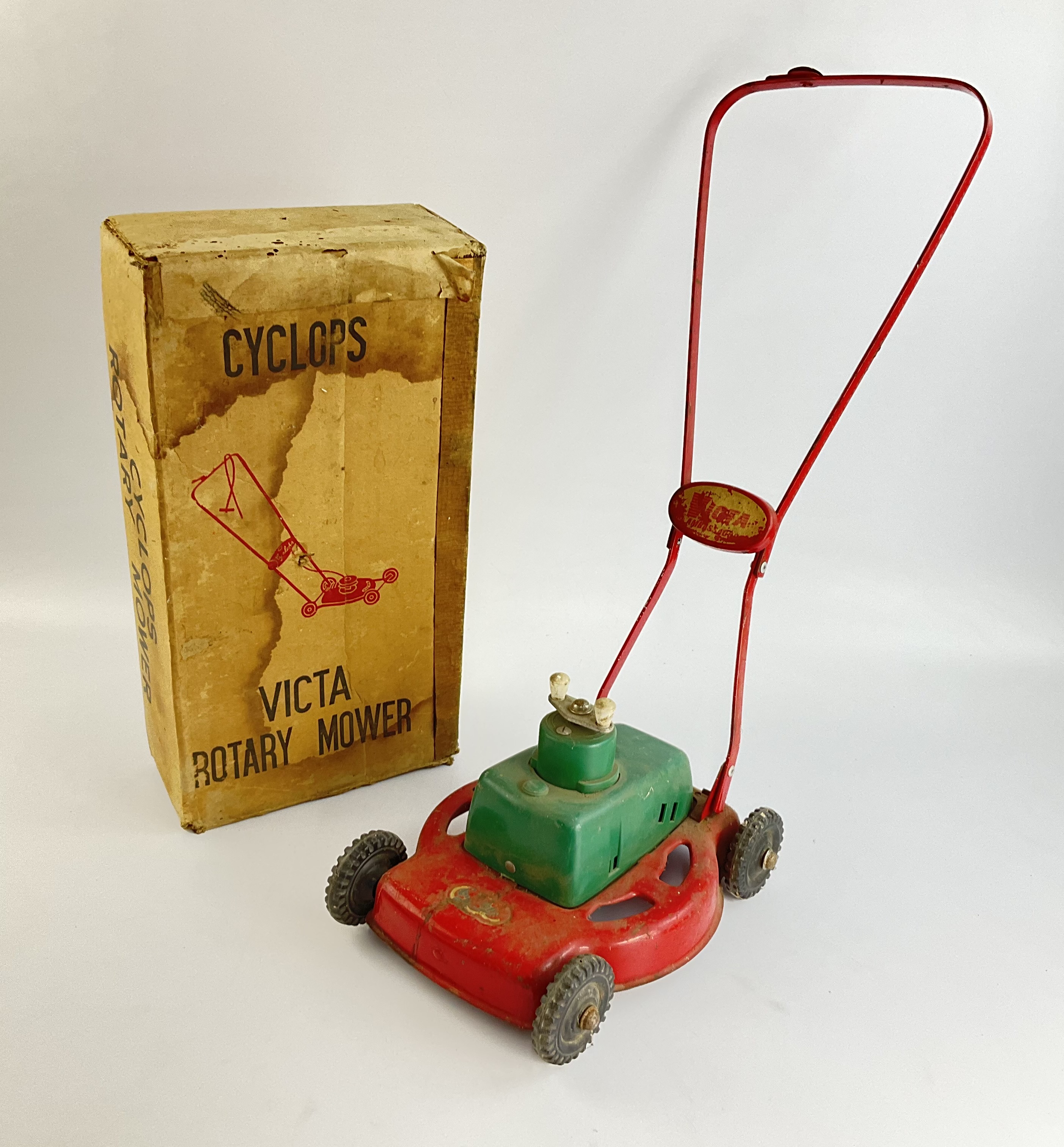 Vintage Cyclops Victa Ambassador Steel Toy Lawnmower with